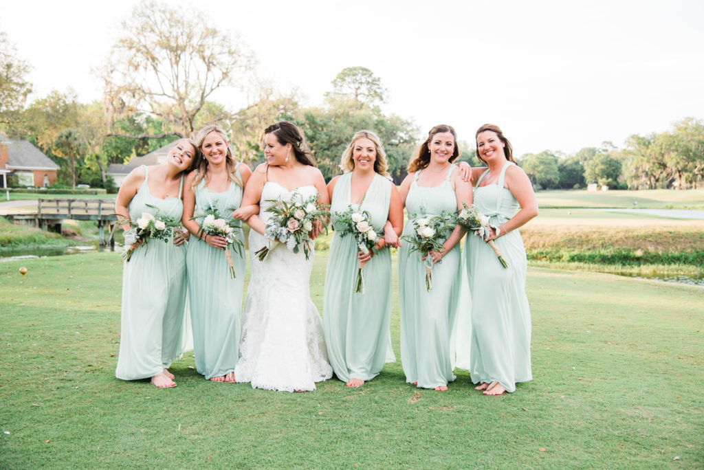 bride and bridesmaids photo, bridesmaids in sage green gowns
Queen's Harbour country club in Jacksonville Florida Photography by Chabeli Woolsey Black Tie & Co www.btcweddings.com