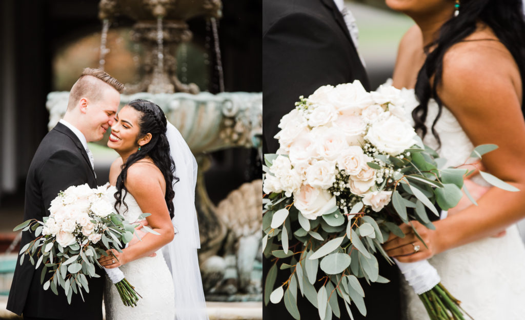 Ian and Anna opted for a first look and it took place in front of the fountain in the courtyard at Oakleaf Plantation. 