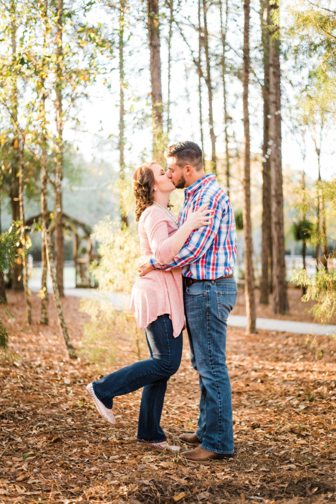 engagement photos at southern pines wedding venue in lake city Florida. Photo by Chabeli Woolsey Black Tie & Co www.btcweddings.com