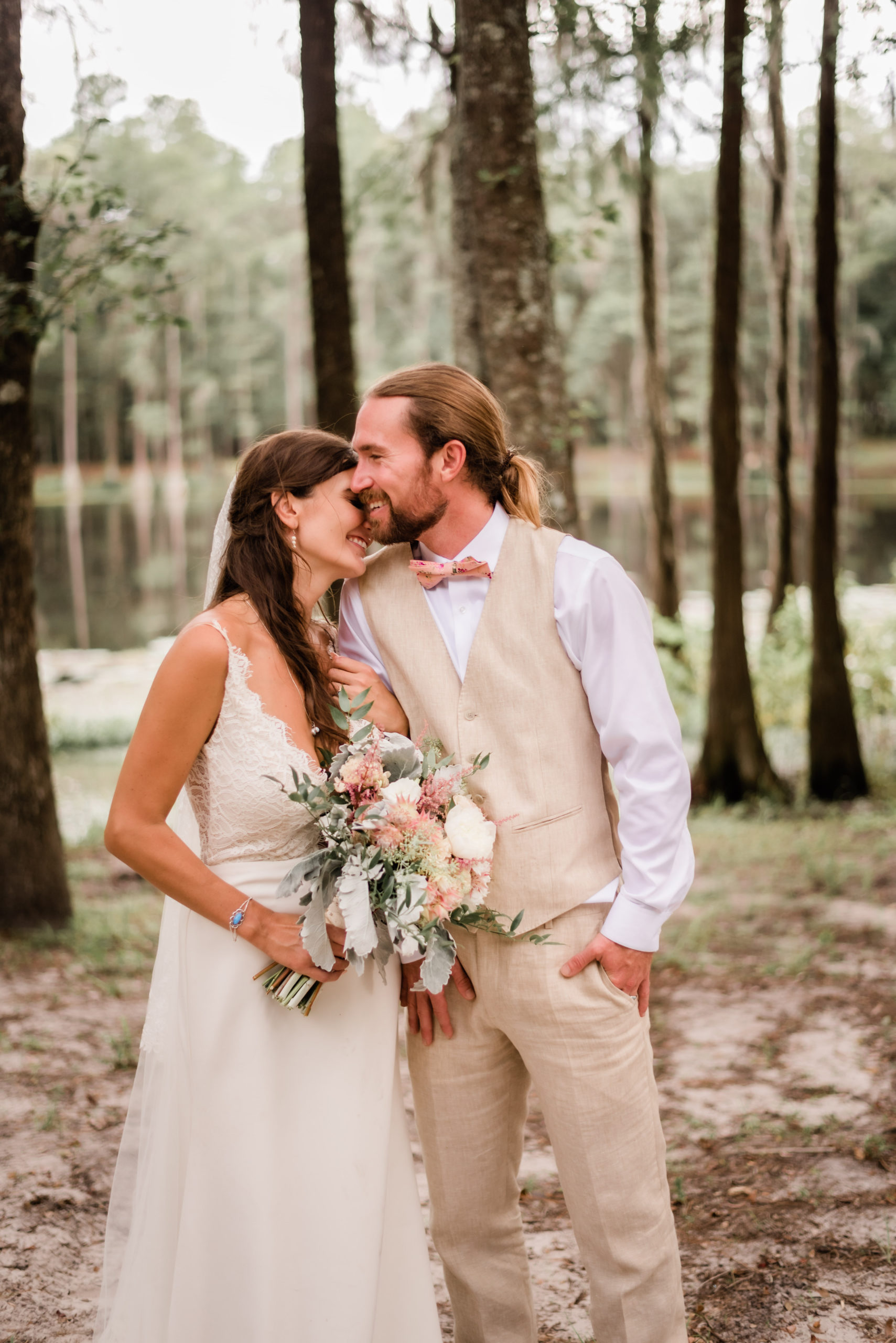Bride and groom photos at Spirit of the Suwannee wedding, Live Oak Florida, Black Tie and Co.