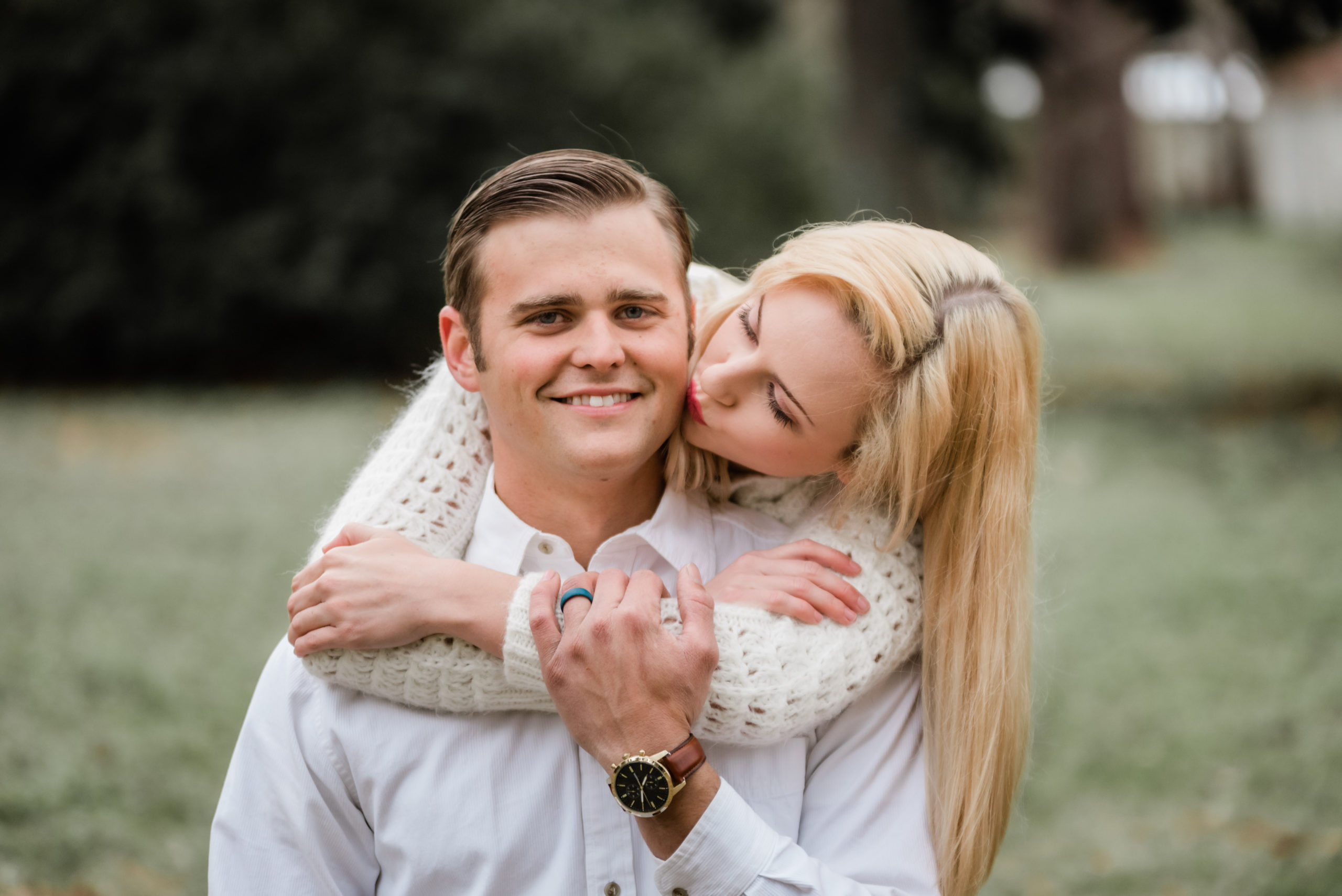 couples engagement photos at heritage park and gardens in live oak Florida by Black tie and co