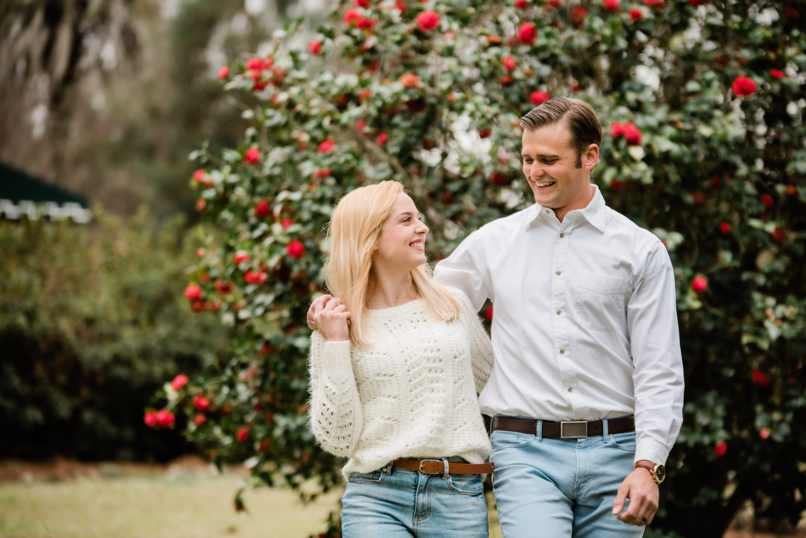 engagement session at heritage park and gardens in live oak Florida by Black tie and co
